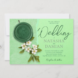 Green Seal Wedding Invitation Inbjudningar