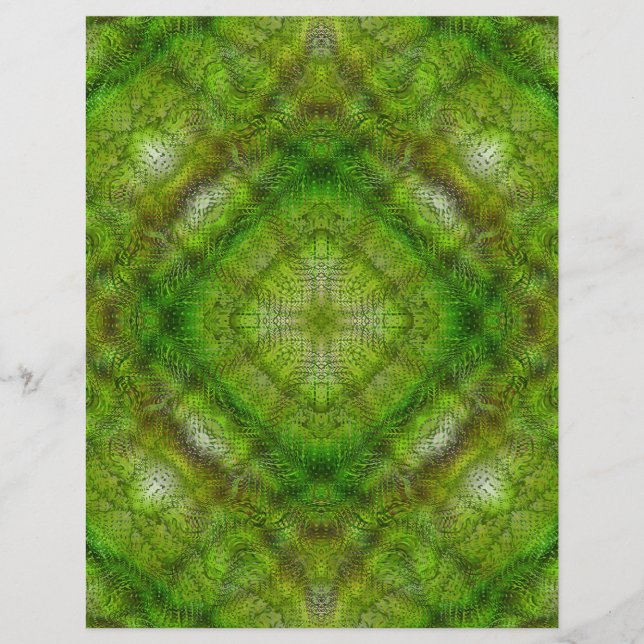 Green Serene Gardens Bulk Scrapbook Paper Pages Reklamblad (Framsidan)