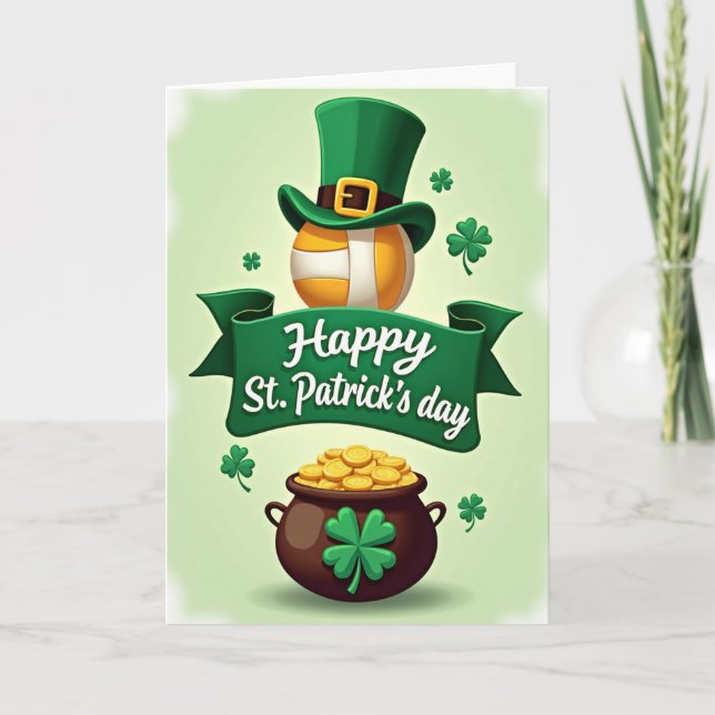 Green Shamrocks Pattern Card Kort (Framsida)