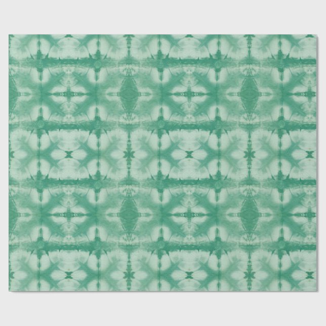 Green Shibori Style  Presentpapper (Platt)