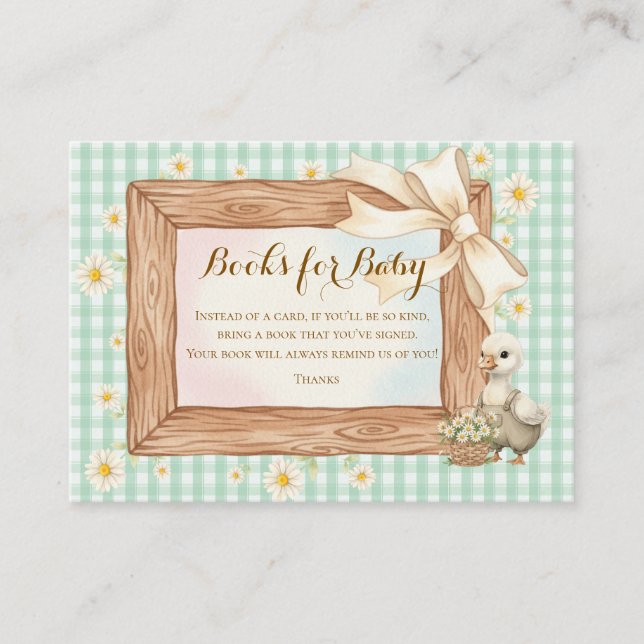 Green Silly Goose Books for Baby Tilläggskort (Framsida)