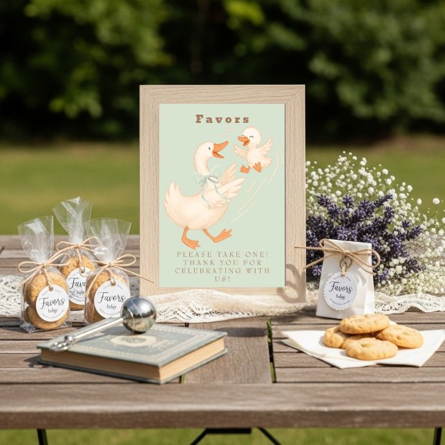 Green Silly Goose Favor Table Sign  Inbjudningar (Green Silly Goose Favor Table Sign )