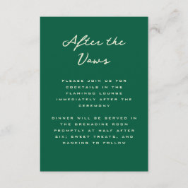 Green Simple and Chic Tennis Club Reception Tilläggskort