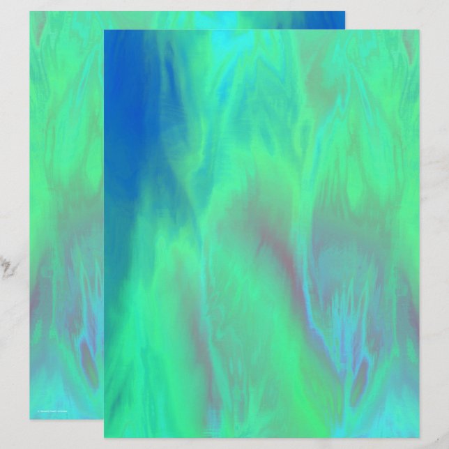 Green Skies Scrapbook Paper 2-Sided Page (Fram/baksida)