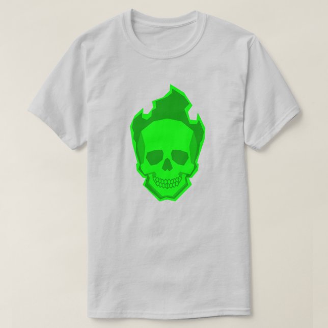 Green Skull Graphic T-Shirt – Neon Skull Design Gi (Design framsida)
