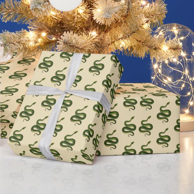 Green Snake Wrapping Paper Presentpapper (Helgdagar)