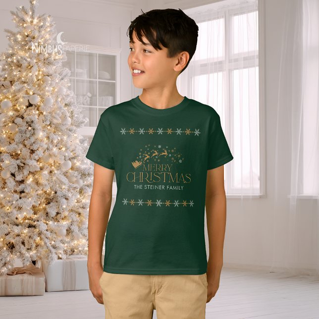 Green Snowflake Christmas Kids Shirt T (Skapare uppladdad)
