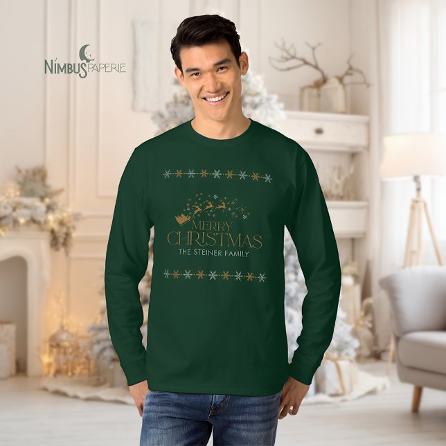 Green Snowflake Christmas Mens Shirt T Shirt (Skapare uppladdad)