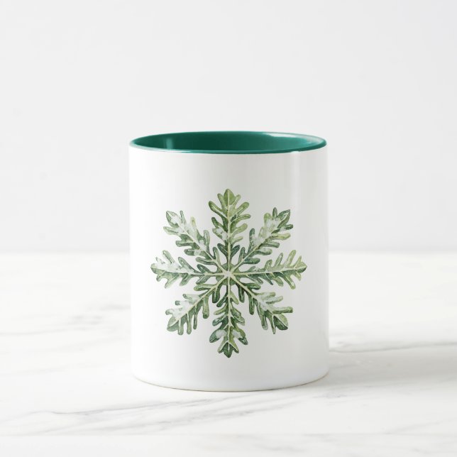 Green Snowflake Christmas  Mugg (Center)