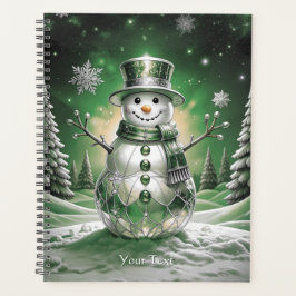 Green Snowman Snowflakes Holiday