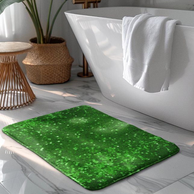 Green sparkling glitter pattern badrumsmatta (Skapare uppladdad)