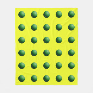 Green Spheres on Yellow Fleece Blanket