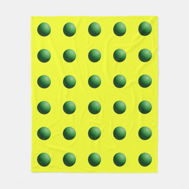 Green Spheres on Yellow Fleece Blanket (Framsidan)