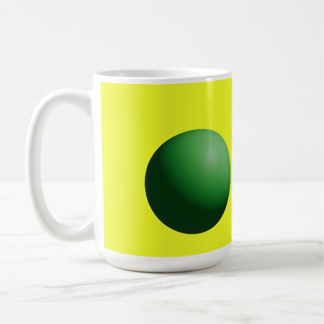 Green Spheres on Yellow  Kaffemugg (Vänster)