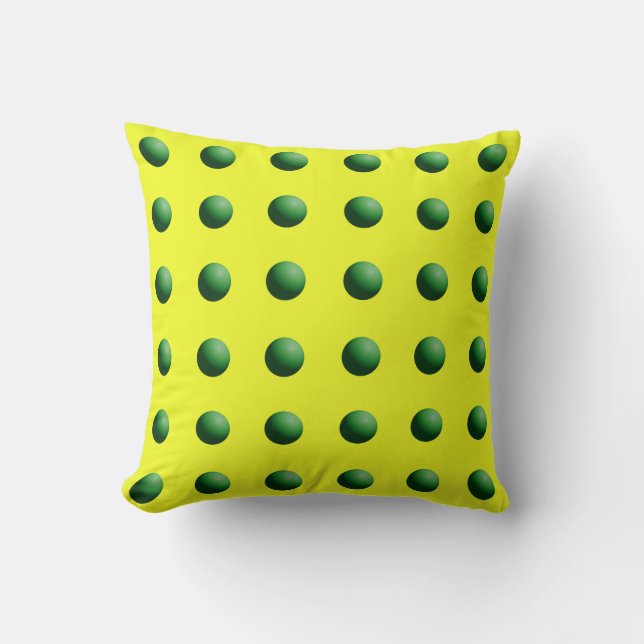 Green Spheres on Yellow  Kudde (Framsida)