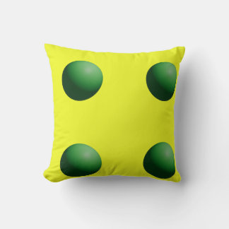 Green Spheres on Yellow Wall Clock Kudde