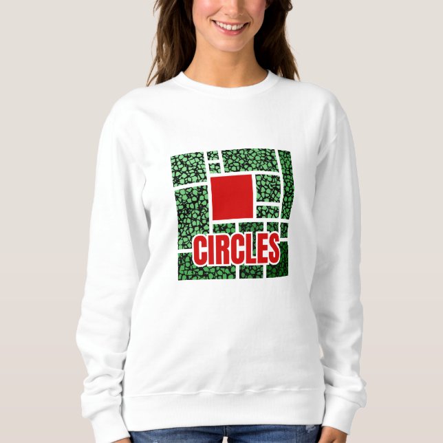 Green Spotted Abstraction with Red Accents T Shirt (Framsida)