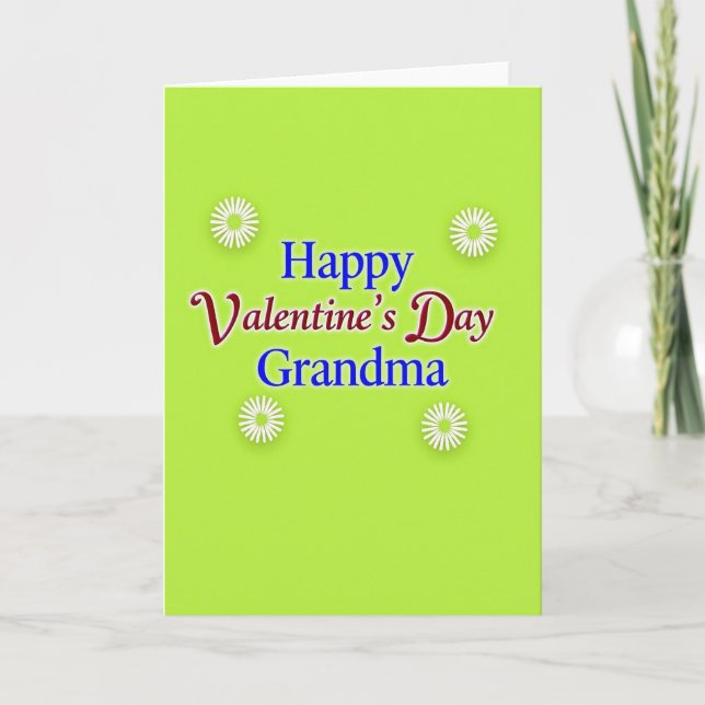 Green Starburst Grandma Card Kort (Framsida)