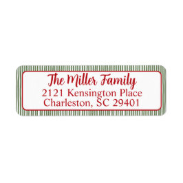 Green Stripe Return Address  Returadress Etikett