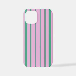 Green Stripes and Soft Pink iPhone 12 Mini Case