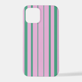 Green Stripes and Soft Pink iPhone 12 Pro Case