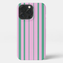Green Stripes and Soft Pink iPhone 13 Pro Case