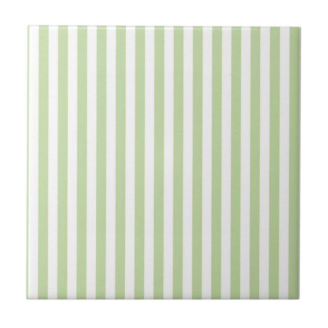 Green Stripes Pattern Minimal Modern Spring Summer Kakelplatta (Framsidan)