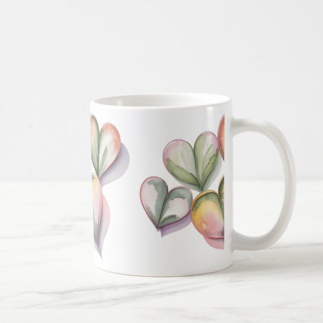 Green succulent heart mug kaffemugg (Höger)