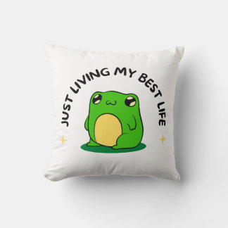 Green Sweet Cute Simple Frog Character Pillow Kudde