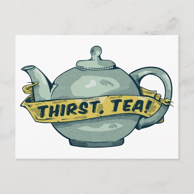 Green Teapot thirst tea Vykort (Framsida)