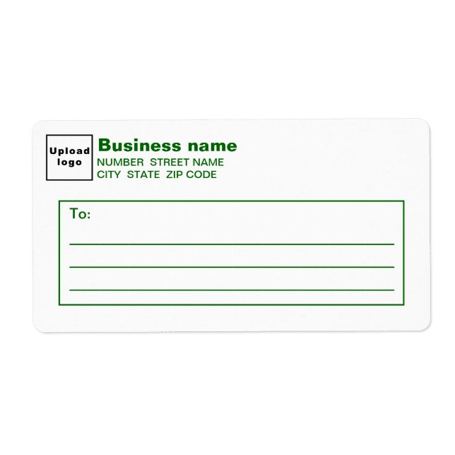 Green Text Business Shipping Label Fraktsedel (Framsidan)