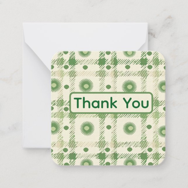 Green Thank You Card Anteckningskort (Framsida)
