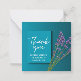 Green Thank You Card with Purple Floral Design Anteckningskort
