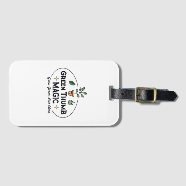 Green Thumb Magic | Urban Gardening T-Shirt Bagagebricka (Framsida horisontal)