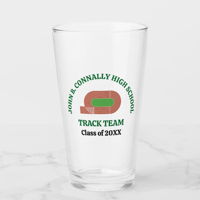 Green Track Team Anpassad Löpare för Högstadiet Glaskopp (Framsida)