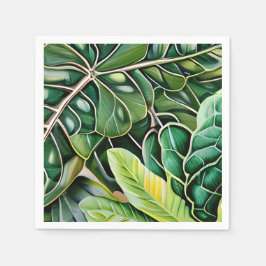 Green Tropical Leaves Housewarming Gift Pappersservett