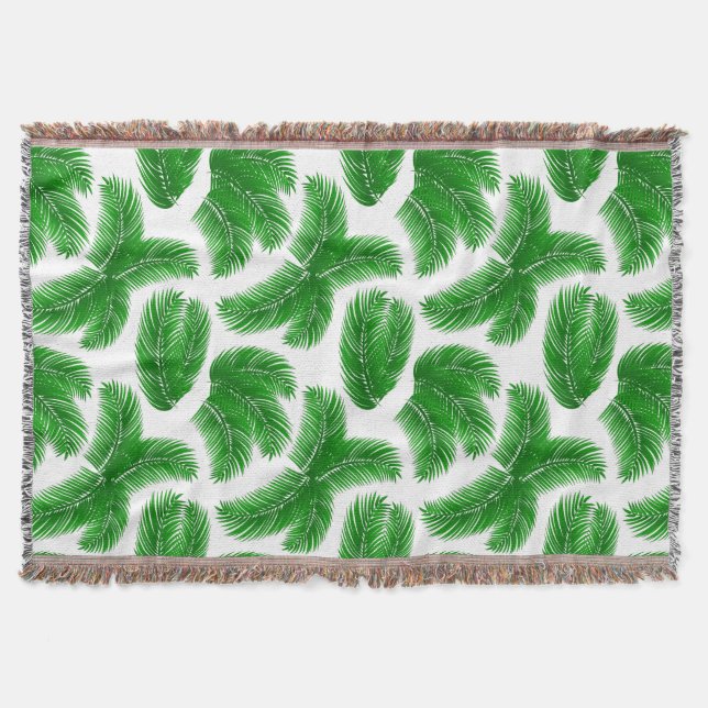 Green Tropical Palm Fronds on White Filt (Framsidan)
