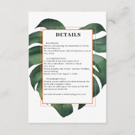 Green Tropical Palm Leaves Deatils Tilläggskort