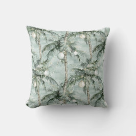 Green Tropical Palm Trees Christmas Kudde