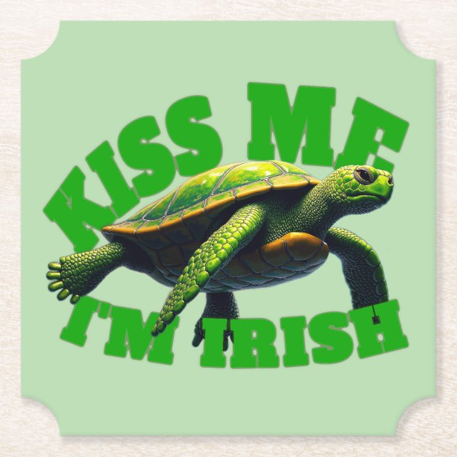 Green Turtle - Kiss Me I'm Irish Underlägg Papper (Framsida)