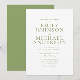 Green Typography Wedding Invitation Inbjudningar