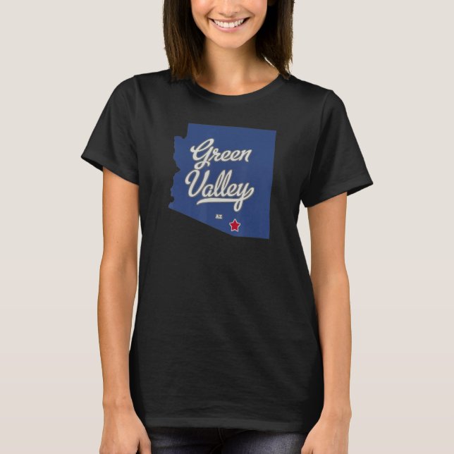 Green Valley Arizona AZ Map T Shirt (Framsida)