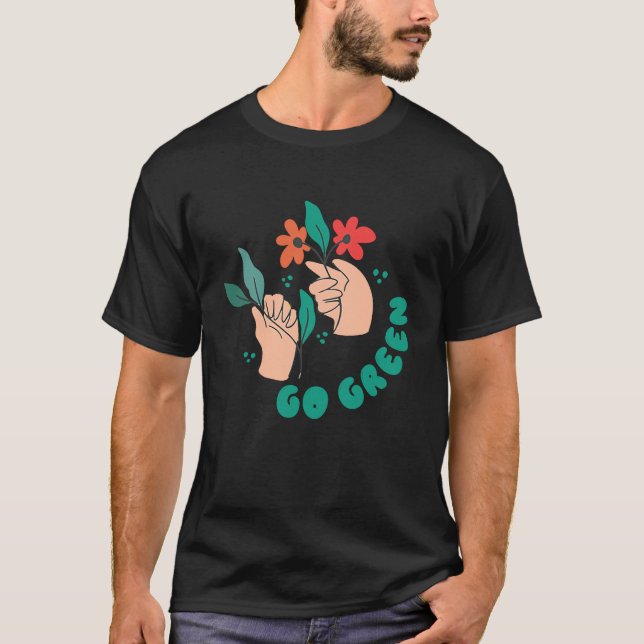 Green Vegan Plastic Free Save Earth  1 T Shirt (Framsida)