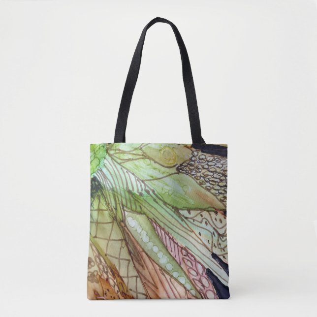 Green Veggies Tote Bag Tygkasse (Framsida)