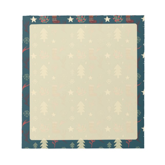 Green Vintage Christmas Anteckningsblock (Framsida)