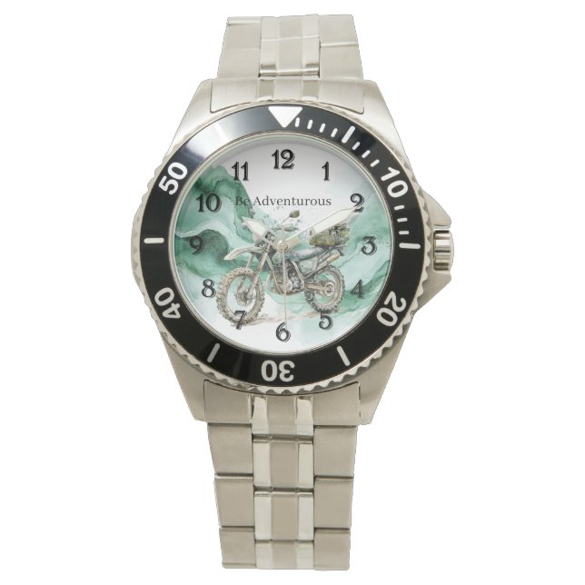 Green Wave Motorcycle Be Adventurous Armbandsur (Framsida)