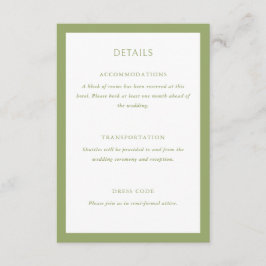 Green Wedding Details Tilläggskort