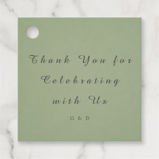 Green Wedding Favor Tag Template Gåvor Etiketter
