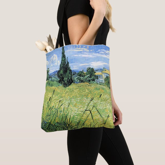 Green Wheatfield with Cypress, Tygkasse (Närbild)