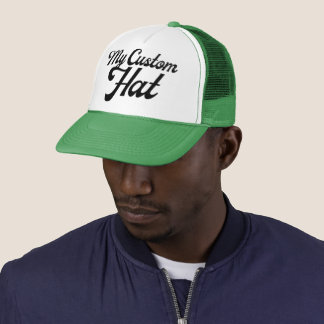 GREEN & WHITE Custom Trucker Hat Mesh Cap Blank Keps